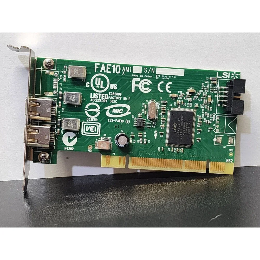 Dell H924H Dual Port IEEE-1394 PCI FireWire Controller Card 0H924H Works